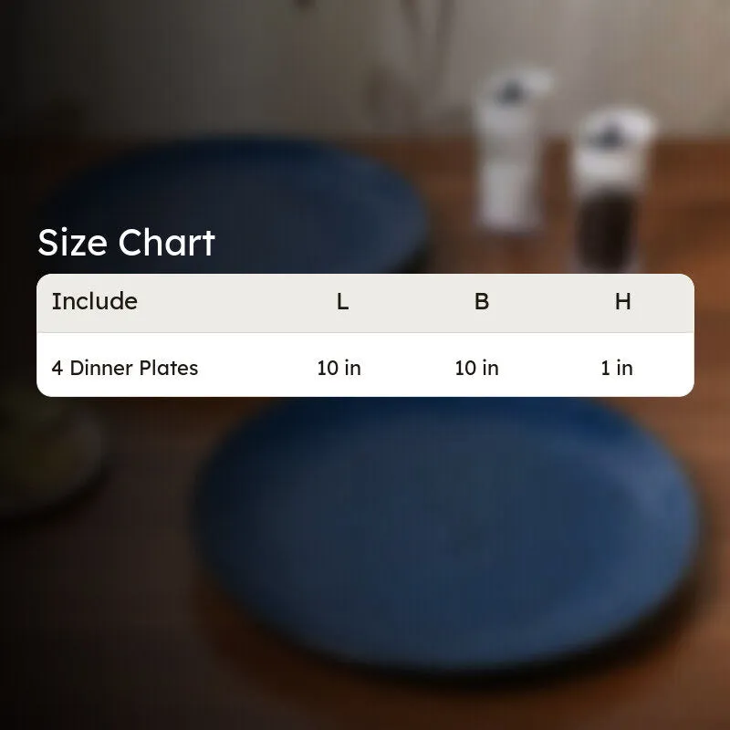 Ceramic Dinner Plates (Blue) - Set of Four media 7