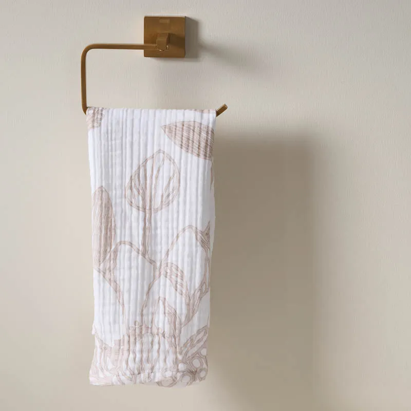 Luxe Hand Towel (White & Beige) - Set of Two media 3