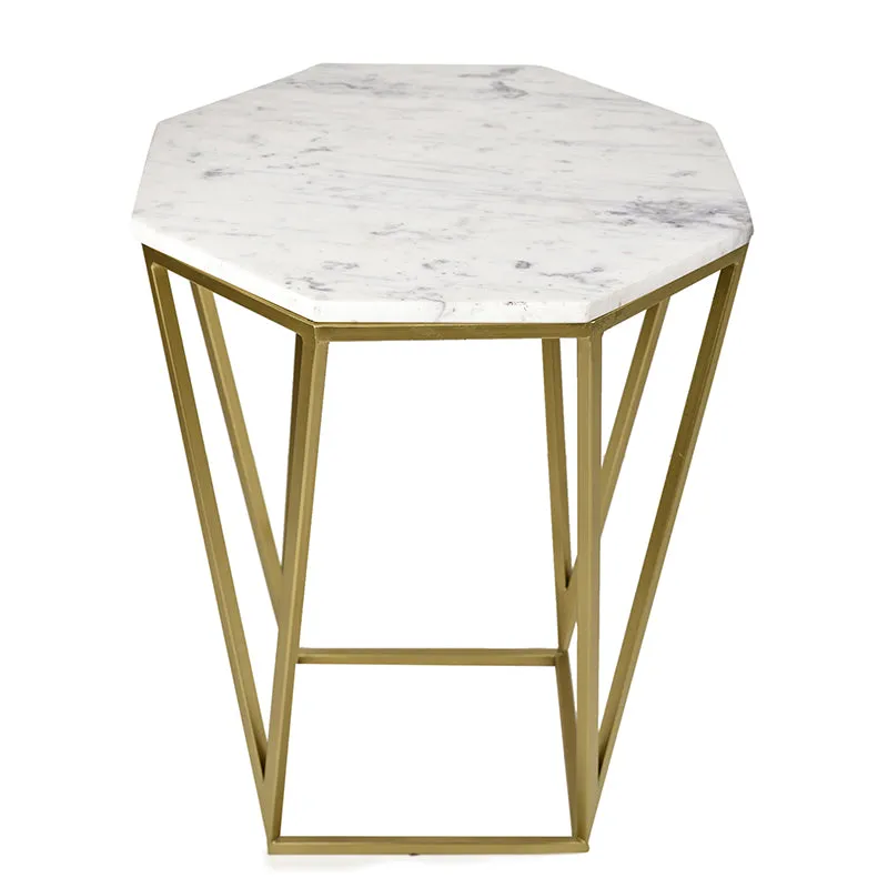 Marbihex II Marble & Iron Side Table media 4