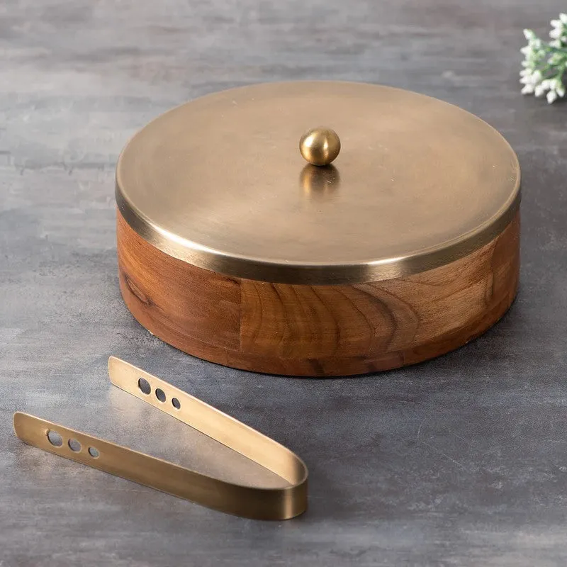 Rasoiya Teak Wood Round Masala Box - Three Piece Set media 3