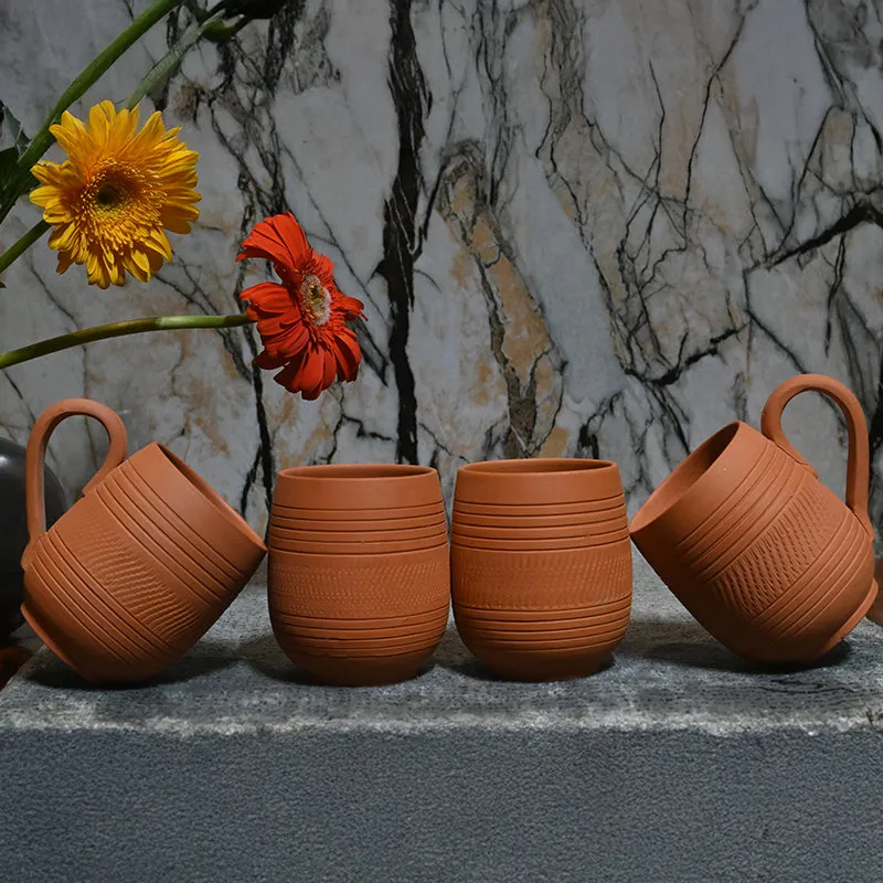 Srishti Terracotta Coffee Mug (250 mL Each) - Set of Four media 4