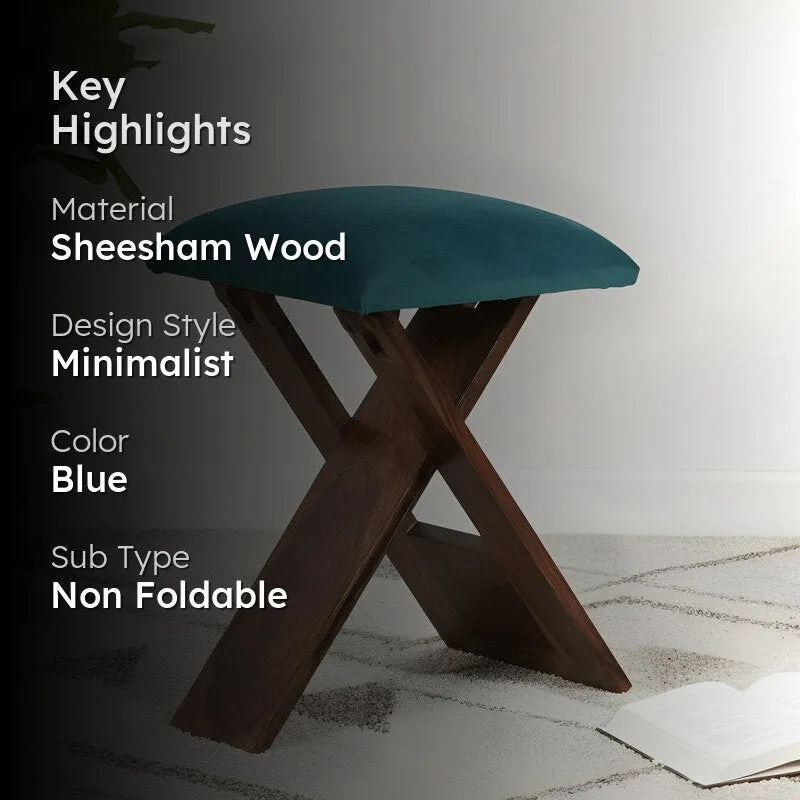 Grixo Sheesham Wooden Bench - Blue media 2