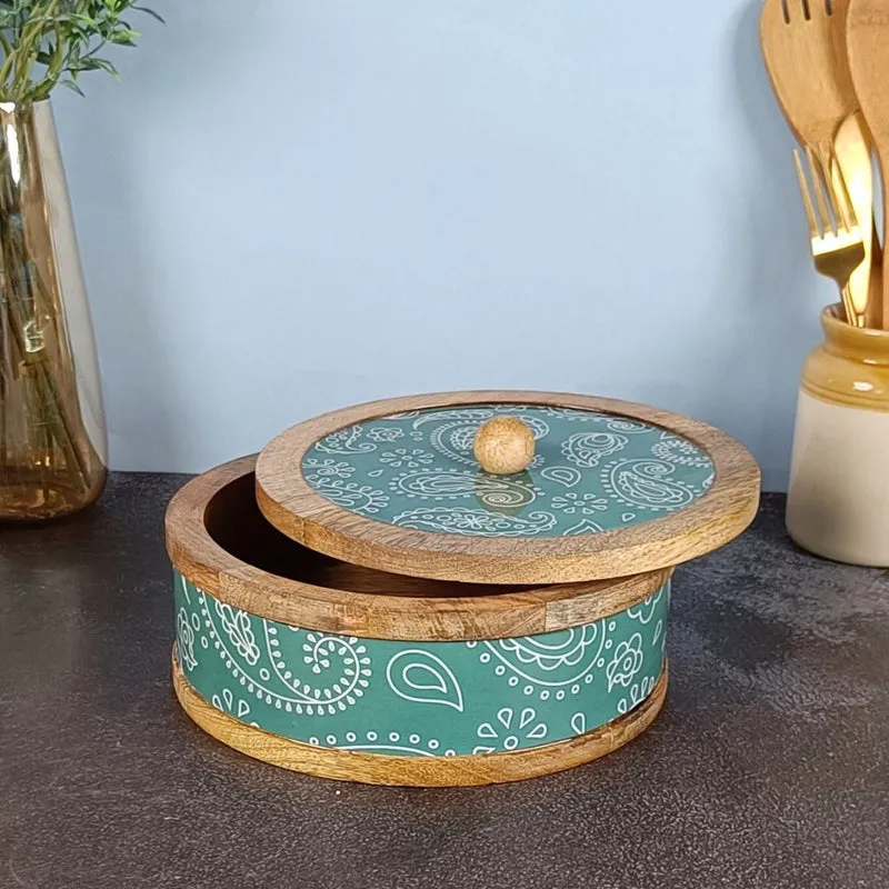Rasva III Wood Roti Box - Teal media 8