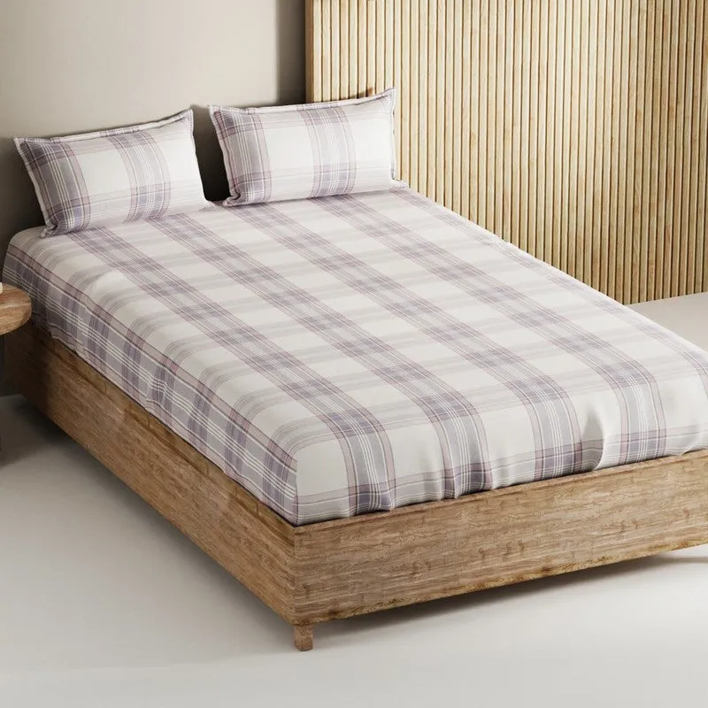 Elyric Cotton Bedsheet (Purple) - 144 TC media 1