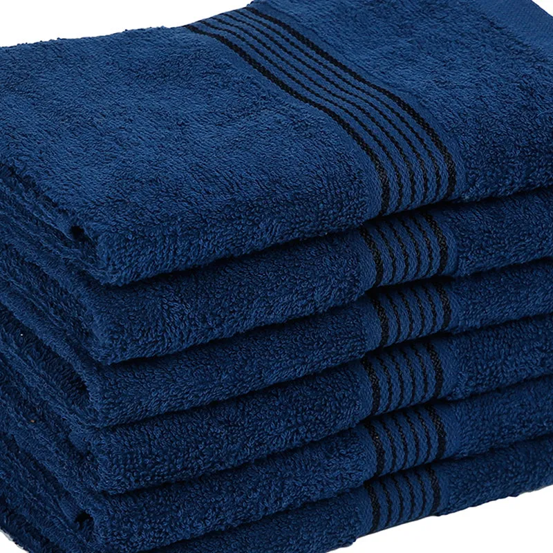 Eva Quick Dry Hand Towel (Navy Blue) - Set Of Six media 4