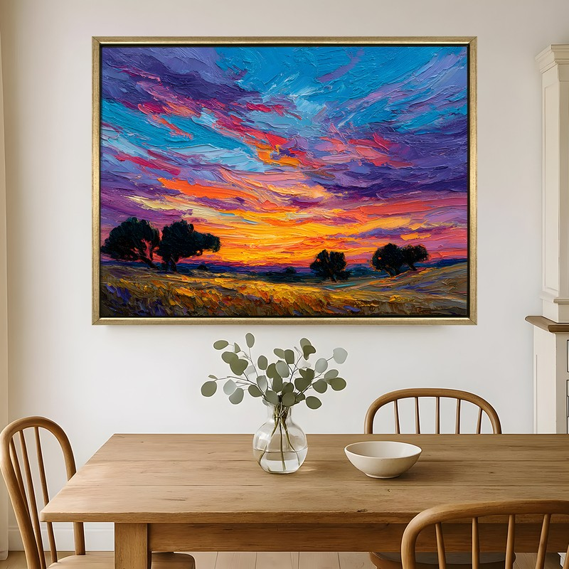 Stormlit Meadow Canvas Wall Painting With Frame
