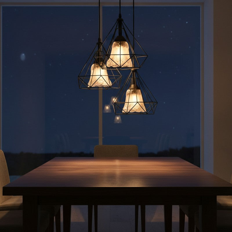 Geometric Trio Glass Ceiling Lamp media 3