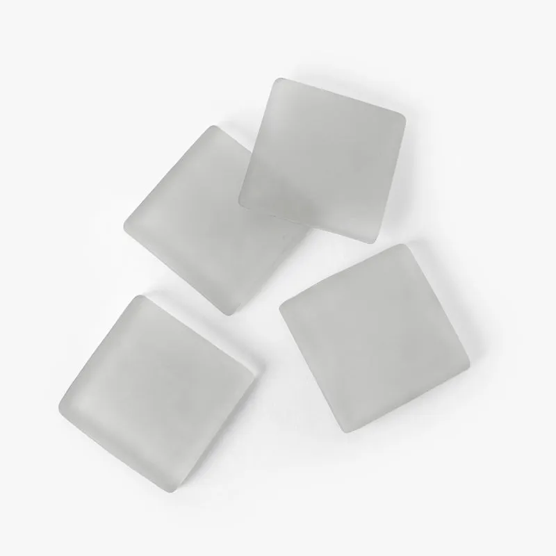 Glossy Diamond Mist Glass Coaster (White) - Set Of Four media 6