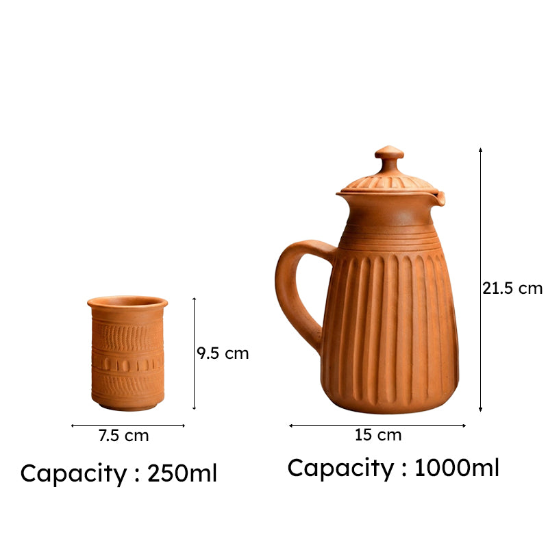 Charming Terracotta Jug with Glasses - Three Piece Set media 11