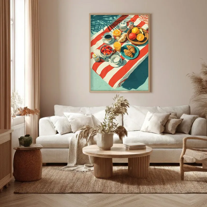 Brunch Bloom Canvas Wall Painting - Brown Frame media 5
