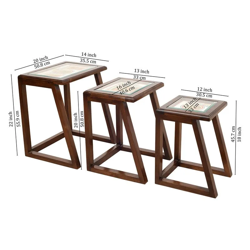Honey I Teak Wood Nesting Stools - Set of Three media 7