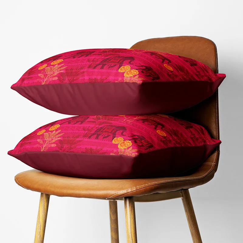 Savannah Haathi Printed Cushion Cover Set - Set Of Two media 3