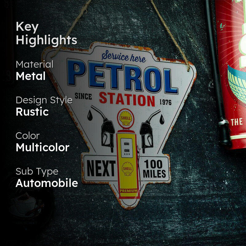 Petrol Service Station Retro Metal Wall Accent media 2