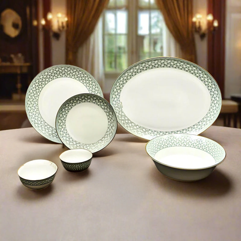 Valera 24k Gold Brushed Porcelain Dinner Set - 21 Piece Set media 4