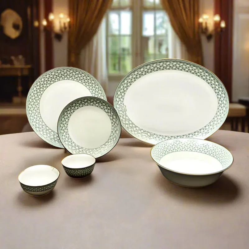 Valera 24k Gold Brushed Porcelain Dinner Set - 21 Piece Set media 4