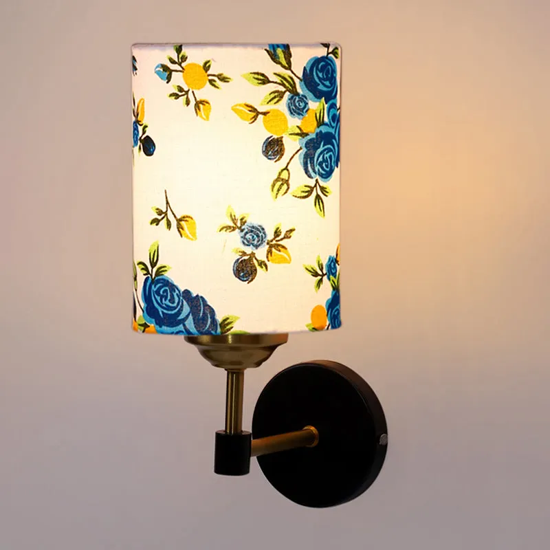 Garden Lights Curve Steel & Cotton Wall Lamp - Blue media 4
