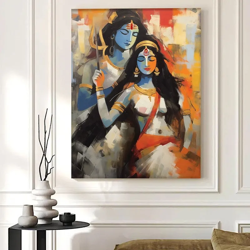 Shiva - Shakthi Canvas Wall Art media 2