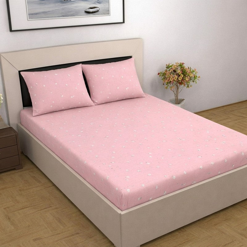 Calm Petals Cotton Bedsheet - 300 TC