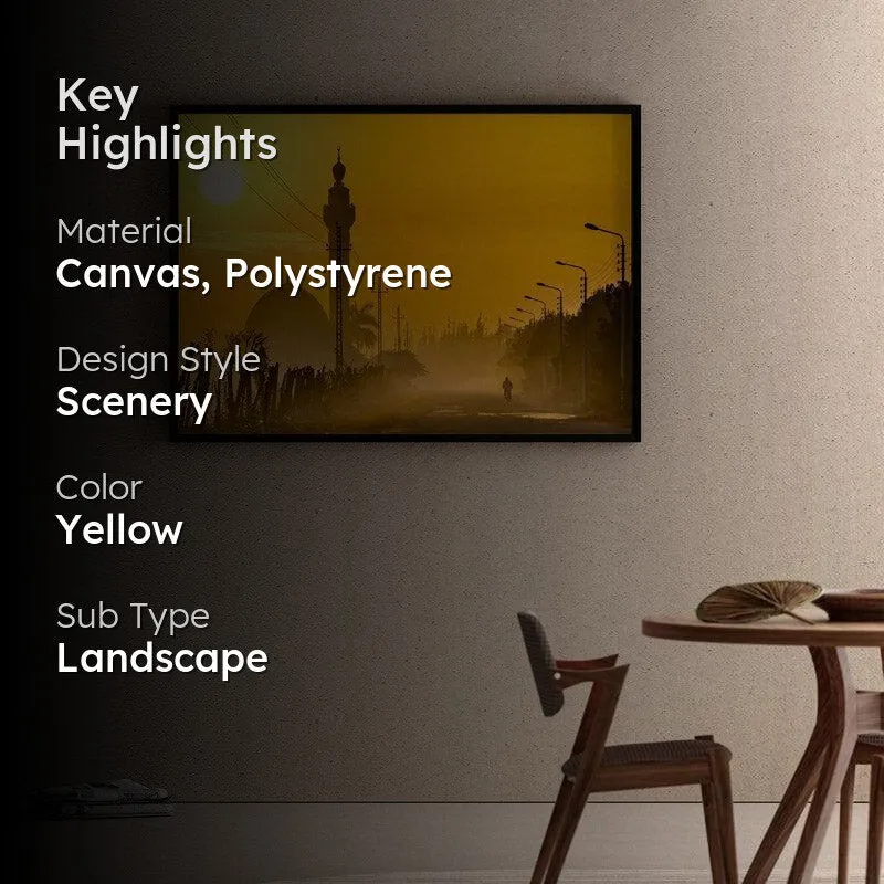 Foggy Morning Canvas Wall Painting - Black Frame media 2