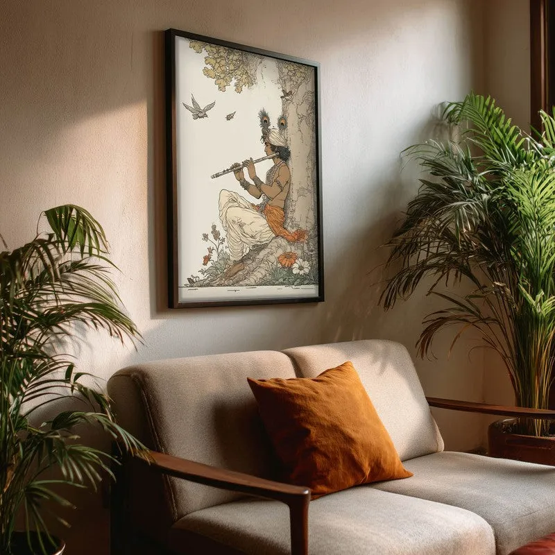 Lord Murlidhar Krishna Blissful Archival Paper Wall Art media 3