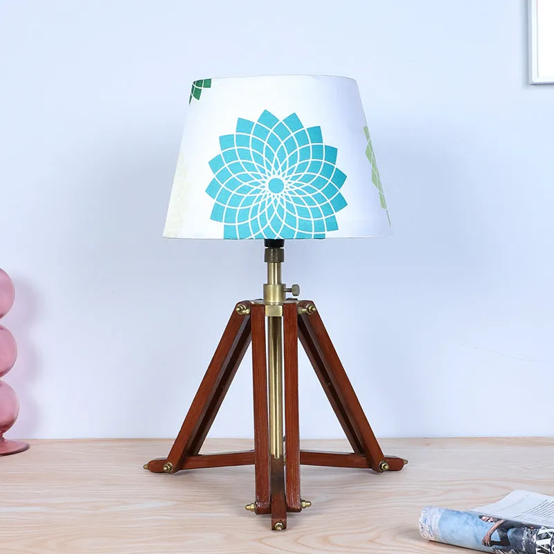Akari Printed Tripod Mango Wood Table Lamp - Multicolor media 3