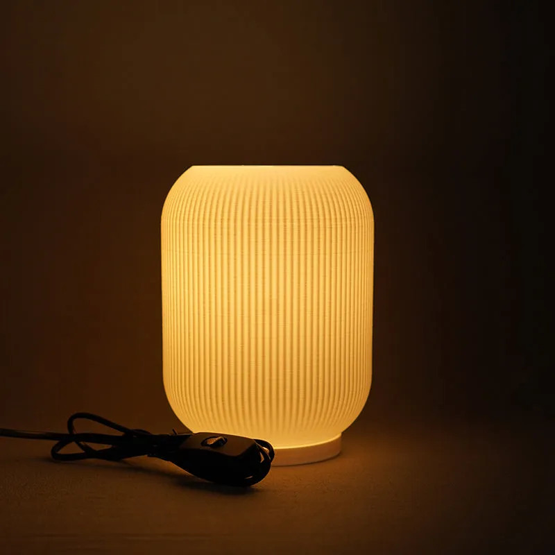 Glow Earth 3D Printed Table Lamp - White media 3