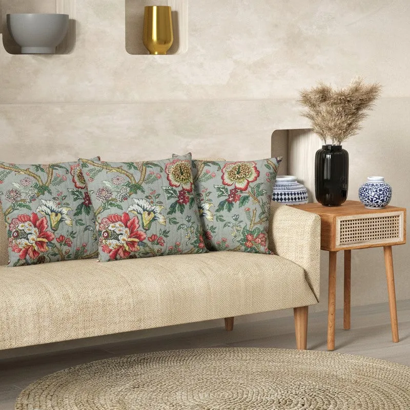 Bloomira Floral Multicolor Cushion Cover Set - Set Of Three media 1