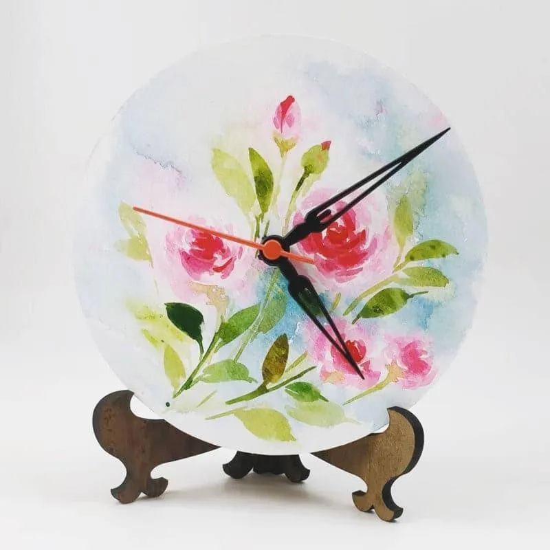 Parcha Blossom Handpainted Table Clock media 3