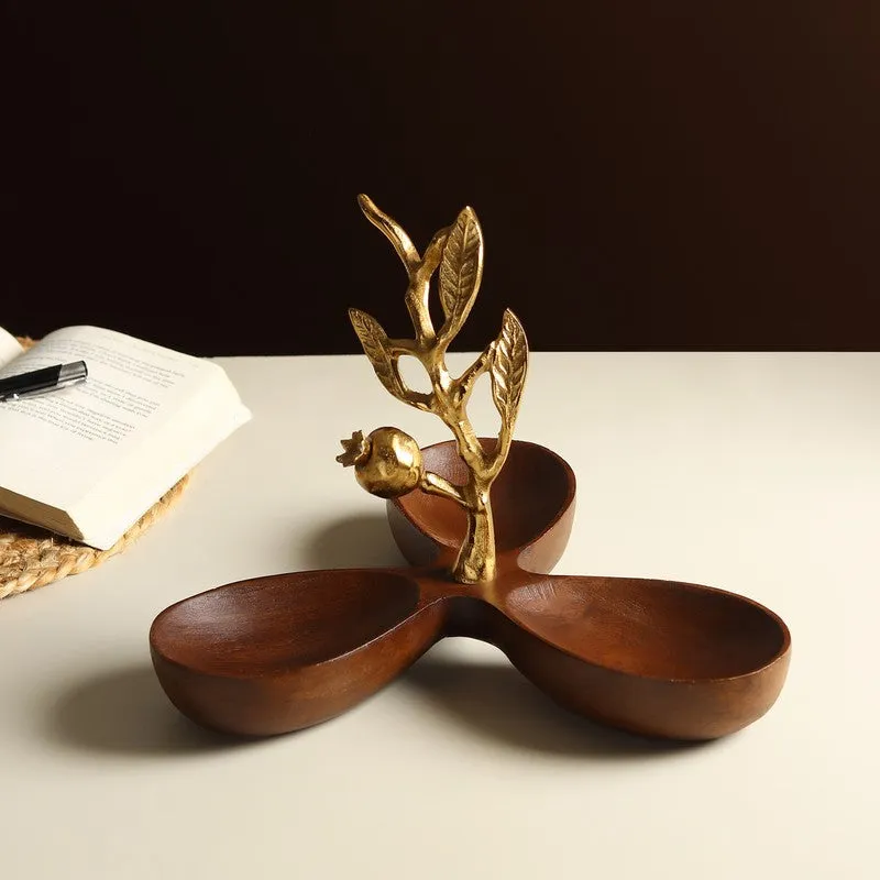 Oak Serve Wood Serving Tray - Gold,Brown media 3