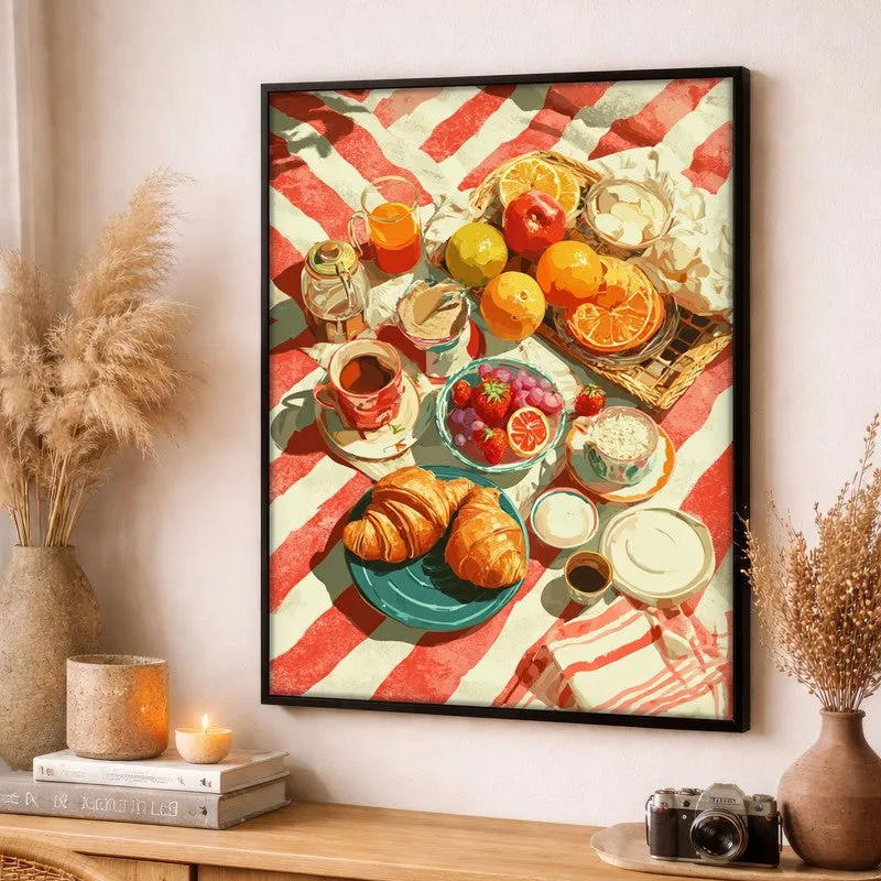 Scarlet Spread Canvas Wall Painting - Black Frame media 3