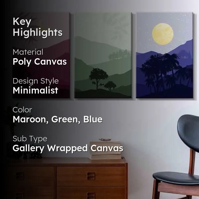 Perspective Poly Canvas Wall Art - Set of Three media 2