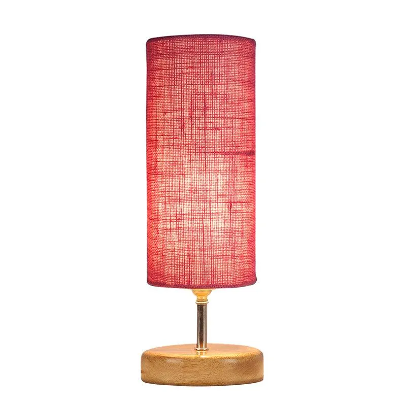 Hisha Wooden Table Lamp With Jute Shade - Pink,Brown media 4