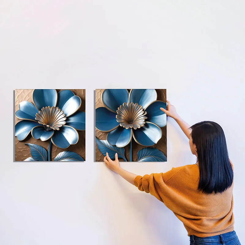 Structured Petals Canvas Wall Art - Set Of Two media 6