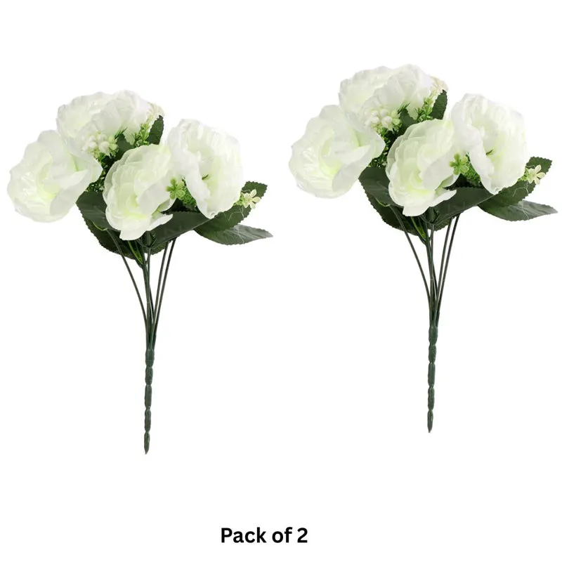 Fiora Artificial Rose (White)  Set of Two media 4