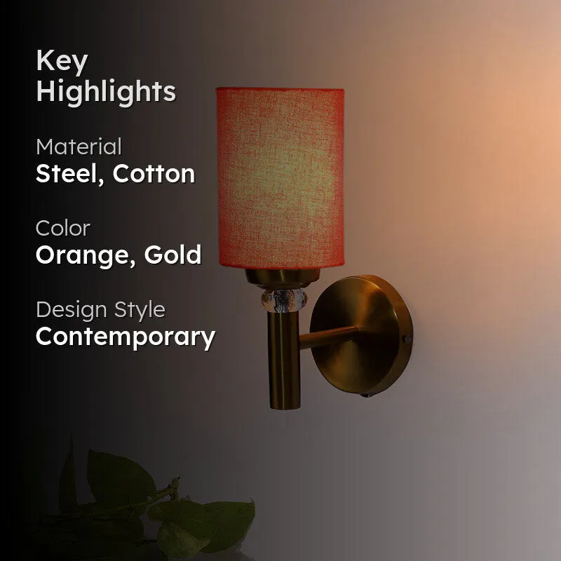 Sienna Steel & Cotton Wall Lamp - Orange media 2