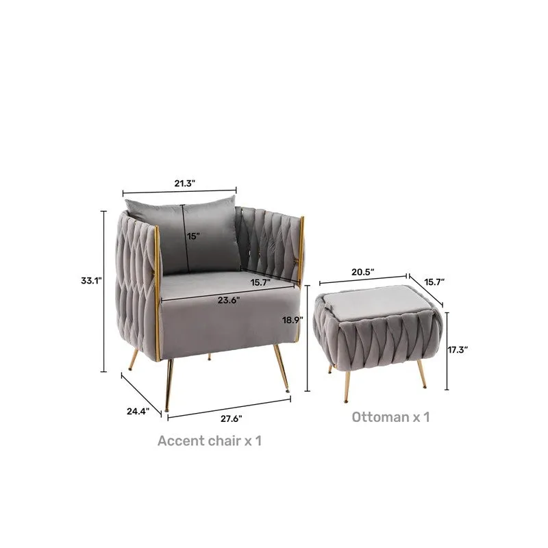 Dreamix Metal Accent Chair (Grey) - Two Piece Set media 6