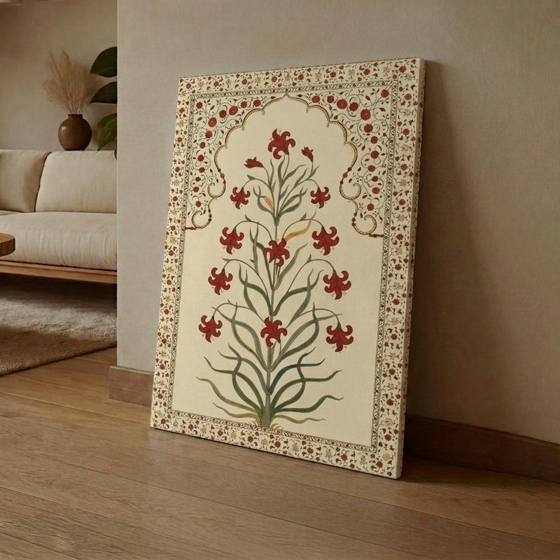 Festive Ethnic Flora Canvas Wall Art