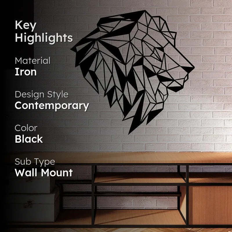 Lion Black Iron Wall Accent media 2