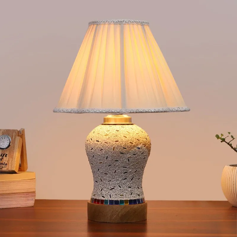 Nivora Pleated Wooden Table Lamp - Multicolor media 3