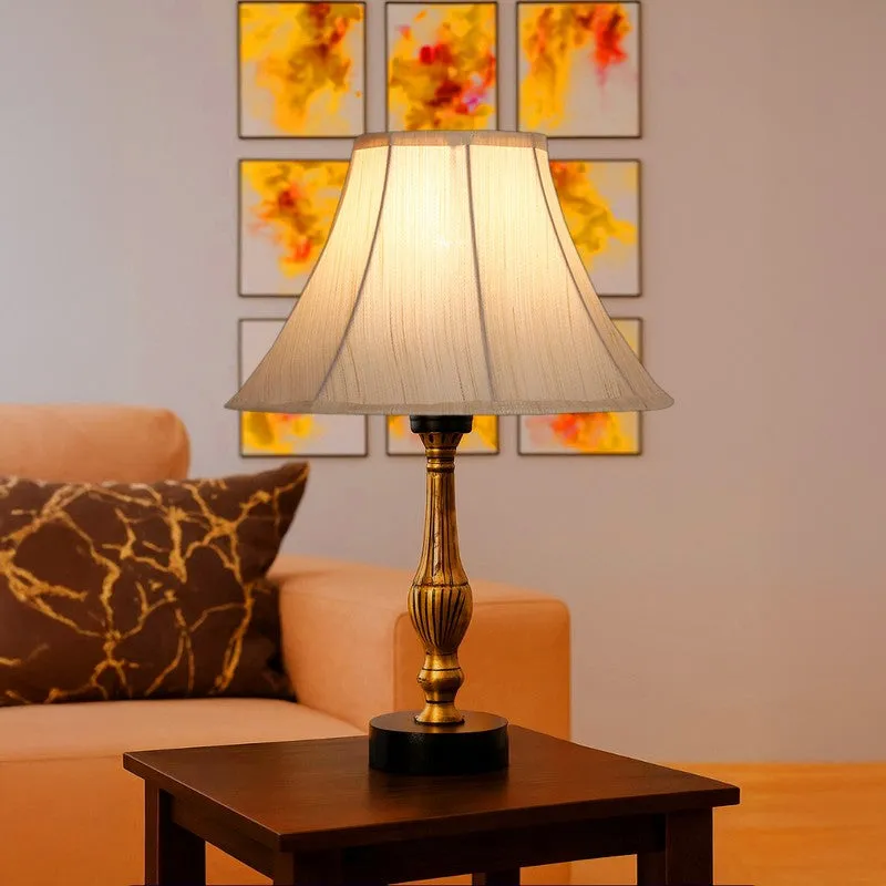 Aurelo Veno Wooden Table Lamp - OffWhite media 3