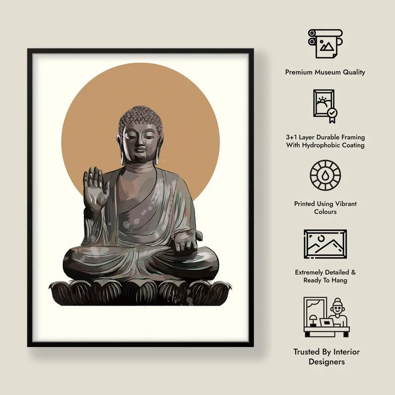 Buddha's Halo Archival Paper Wall Art With Frame media 9