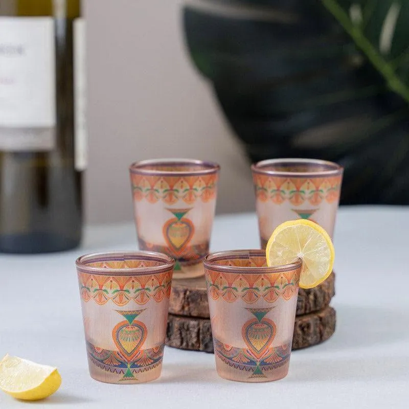 Ethnic Parade Frosted Shot Glass (30 ml) - Set Of Four media 1