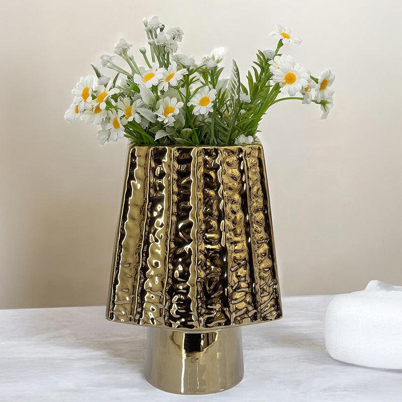 Amber Aura Ceramic Vase