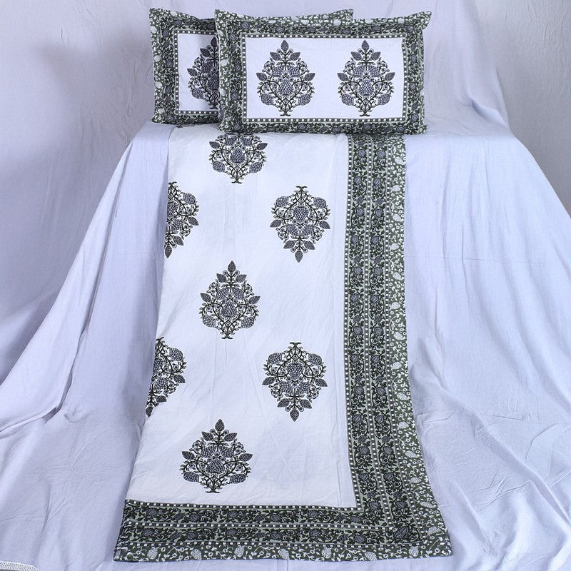 PetalRiwaaz Handblock Printed Cotton Bedsheet (Black) - 400 TC media 6