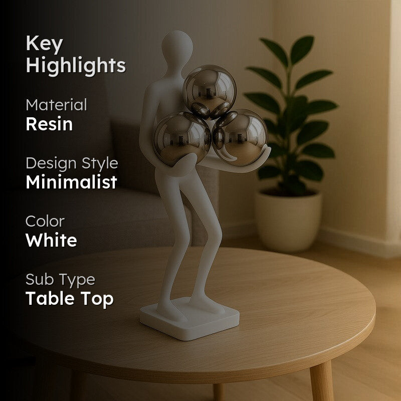 Modern Balance Trio Sphere Figurine Showpiece - White media 2