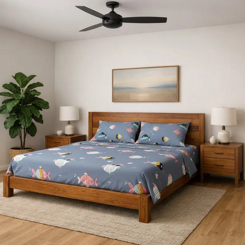 Fish Pond Microfiber Bedsheet - 115 GSM media 1
