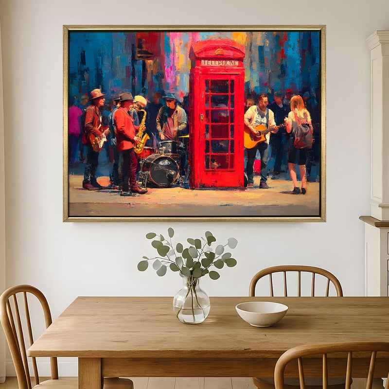 London Street Canvas Wall Painting With Frame