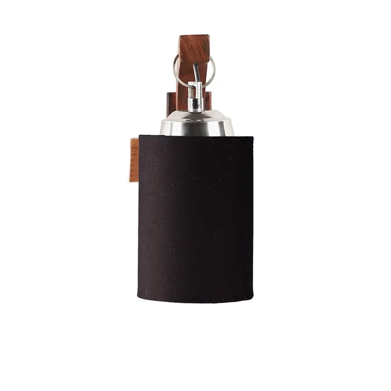 Forma Cylindrical Fabric & Wooden Wall Lamp - Black media 3