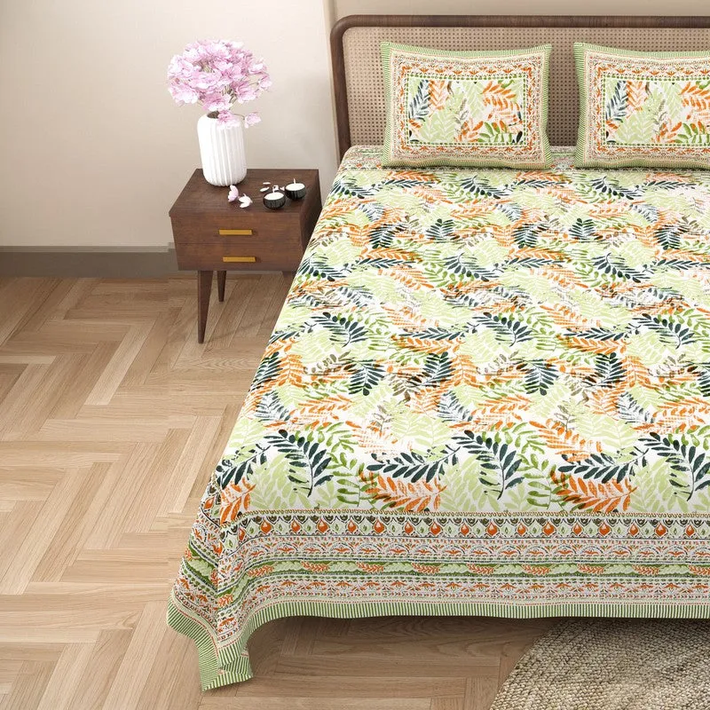 Loomio Cotton Bedsheet (Green,Blue) - 240 TC media 4