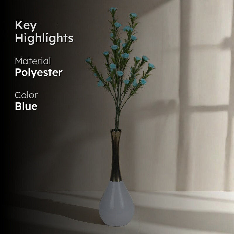 Faux Mini Rose Bloom Bunch (Blue) - Set Of Three media 2